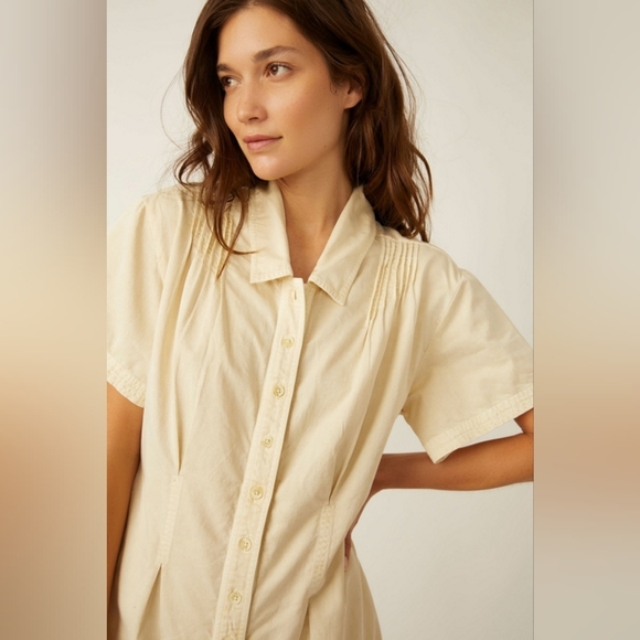 Free People Keep It Crisp Shortall Romper - Various Sizes - Tofu - New with Tags - Picture 4 of 5